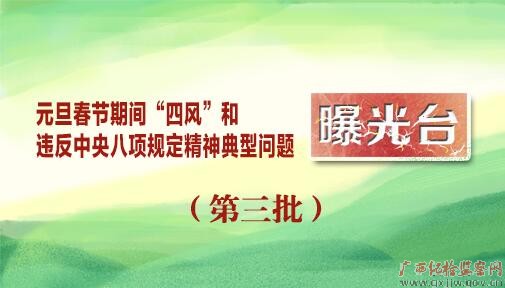 元旦春节期间“四风”和违反中央八项规定精神典型问题曝光台（第三批）